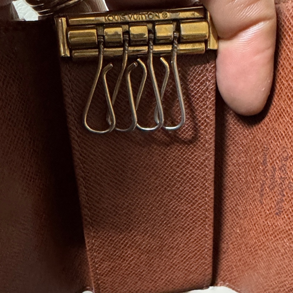 Louis Vuitton Monogram Canvas Key Pouch in Brown with Gold Snap - Picture 10 of 16